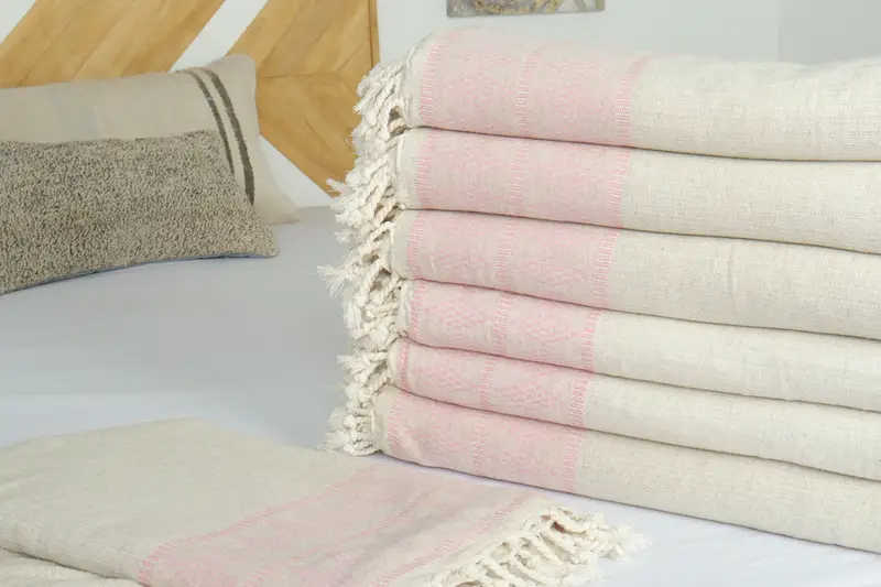 Bridal Shower Gifts, Throw Blanket, Wedding Favors, Christmas Tablecloth, 100x88 Linen Kilim Design Towel, Organic Beach Blanket, Custom Blanket - 3