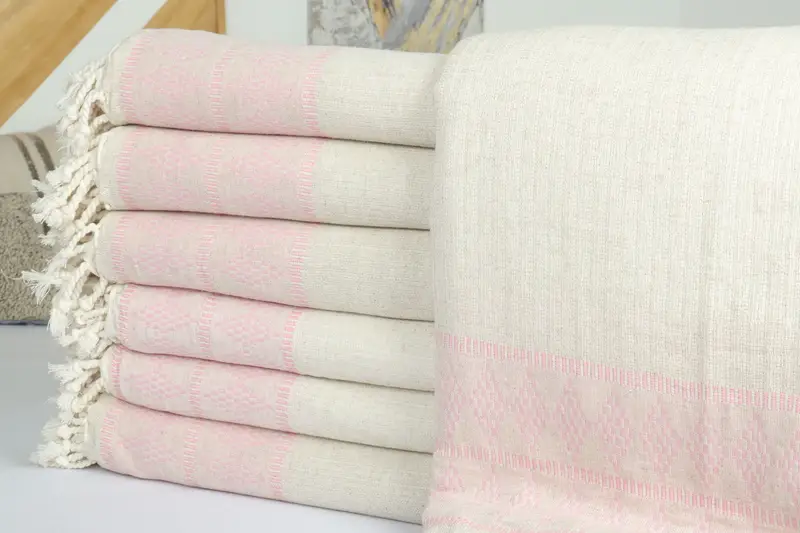 Bridal Shower Gifts, Throw Blanket, Wedding Favors, Christmas Tablecloth, 100x88 Linen Kilim Design Towel, Organic Beach Blanket, Custom Blanket - 2