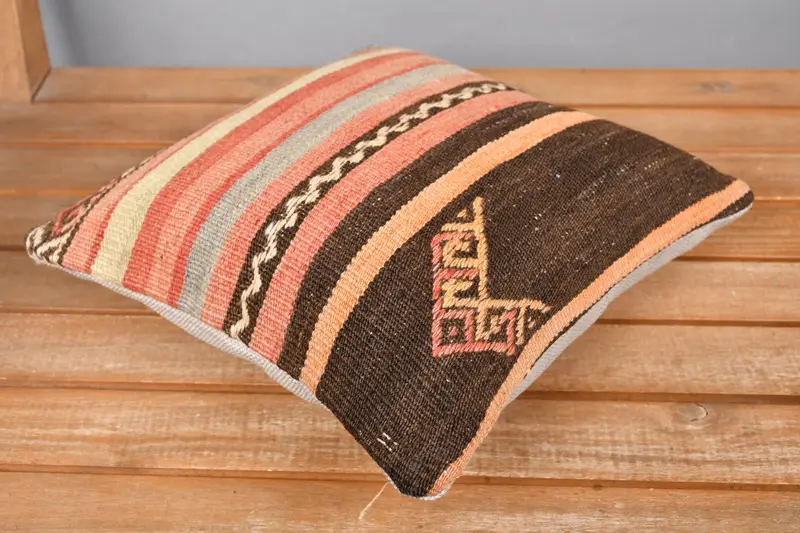 Vintage Pillow, Sofa Bolster Cushion, Vintage Kilim Pillow, Pillow Case, 12x12 Red Cushion, Interior Designer Pillow, Patio Pillow Case - 2