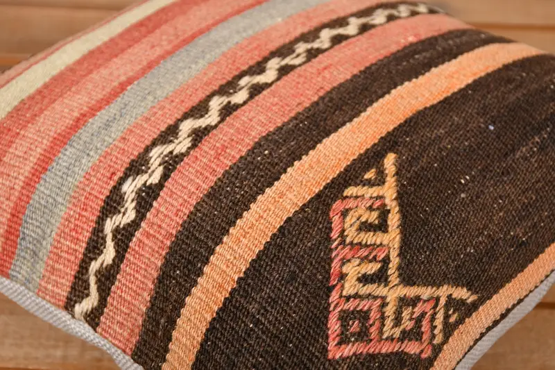 Vintage Pillow, Sofa Bolster Cushion, Vintage Kilim Pillow, Pillow Case, 12x12 Red Cushion, Interior Designer Pillow, Patio Pillow Case - 3