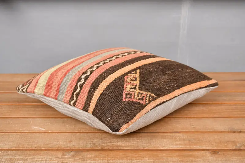 Vintage Pillow, Sofa Bolster Cushion, Vintage Kilim Pillow, Pillow Case, 12x12 Red Cushion, Interior Designer Pillow, Patio Pillow Case - 5