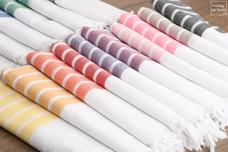 Boyfriend Gift Wedding Towel, Striped Beige, 40x71 Inches