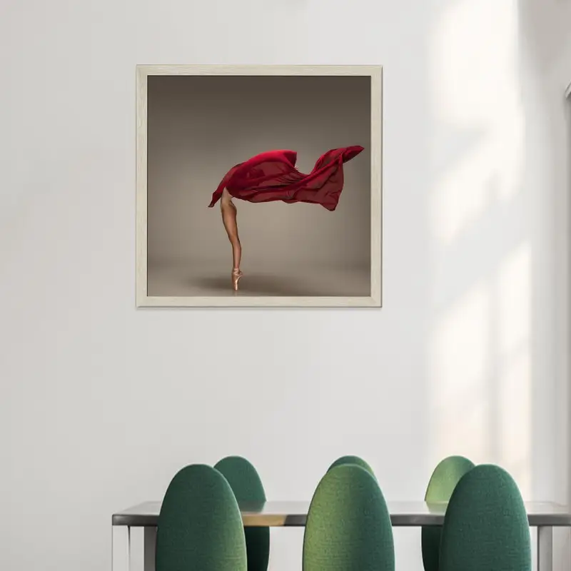 Elegant Red Dance Woman Printed Glass - Modern Elegance