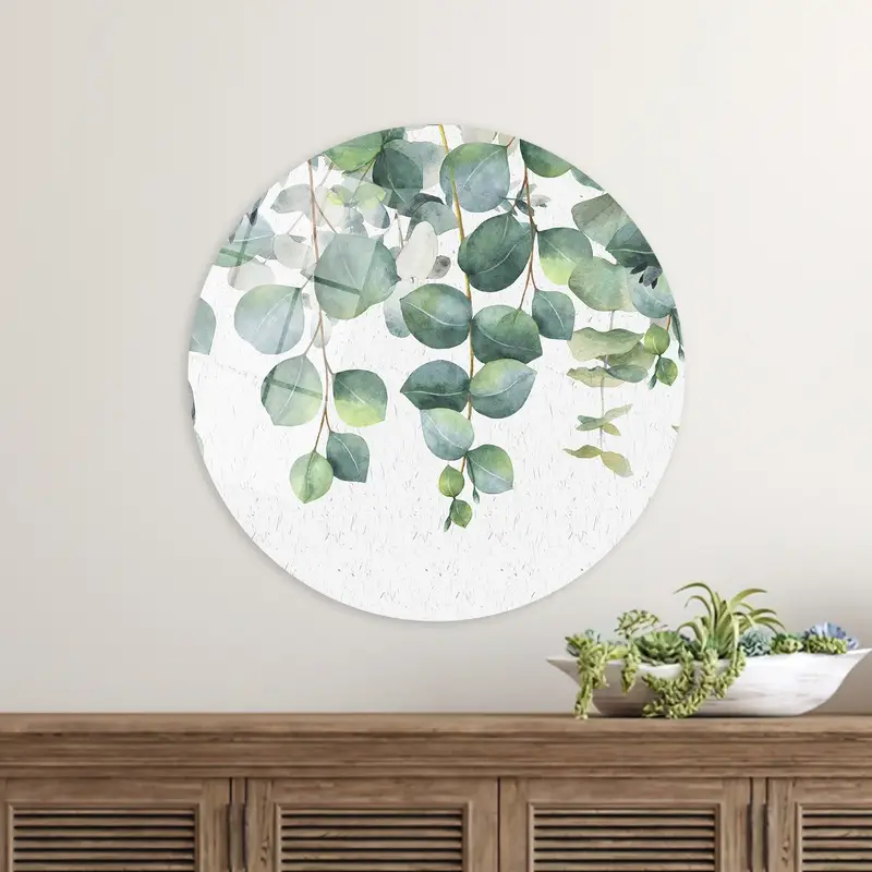 Modern Eucalyptus Canvas: Fresh Green Watercolor Art for Above Bed