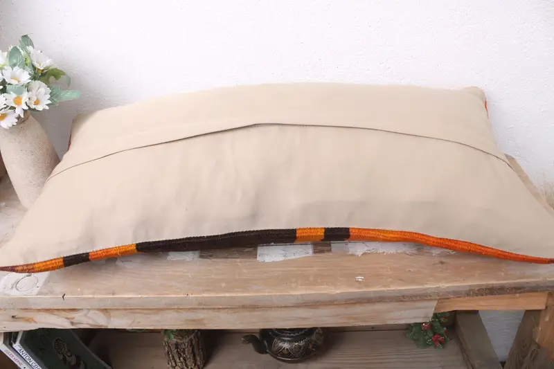 Gift Pillow, Pillow for Couch, Patio Pillow Case, Pattern Throw Pillow Sham, Cushion Case, 12x24 Orange Pillow Sham, Antique Pillows - 7