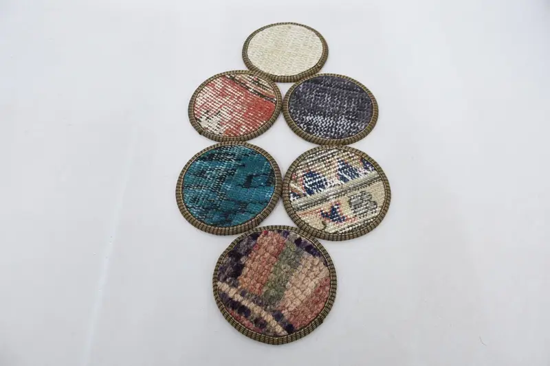 Red and Bronze Coaster Set, Durable and Stylish Coasters