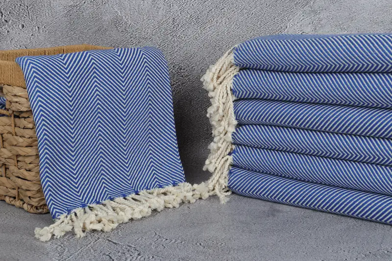 Sand-resistant towel, Monogrammed Beach Towel, Bridal Shower Gifts, Best Wedding Gift, 70x40 Cotton Herringbone Towel, Beach Towel Gift, Guest Towel - 3