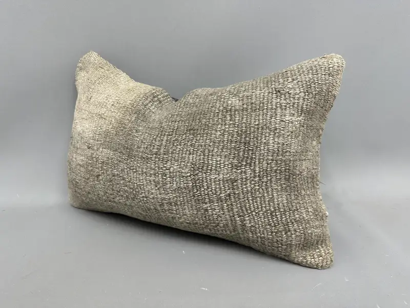 Cushion Case, Aztec Pillow Cover, 12x20 Beige Pillow Cover, Handmade Kilim Cushion, Kilim Pillow, Vintage Pillow, Natural Cushion - 3