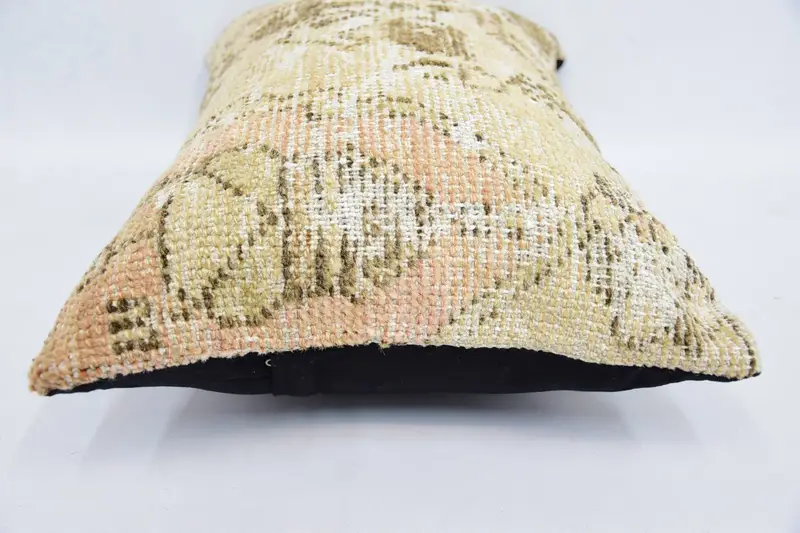 Southwestern Pillow Cover, Throw Kilim Pillow, Vintage Kilim Pillow, Cushion Cover, Boho Pillow, 16x24 Beige Cushion Case, Outdoor Patio Pillow Case - 6
