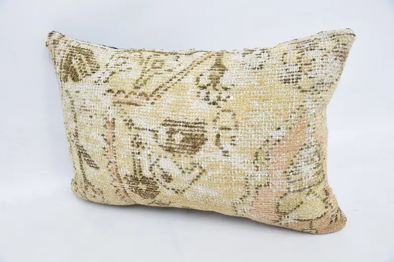 Southwestern Pillow Cover, Throw Kilim Pillow, Vintage Kilim Pillow, Cushion Cover, Boho Pillow, 16x24 Beige Cushion Case, Outdoor Patio Pillow Case - 4