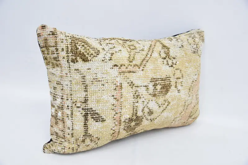 Southwestern Pillow Cover, Throw Kilim Pillow, Vintage Kilim Pillow, Cushion Cover, Boho Pillow, 16x24 Beige Cushion Case, Outdoor Patio Pillow Case - 3