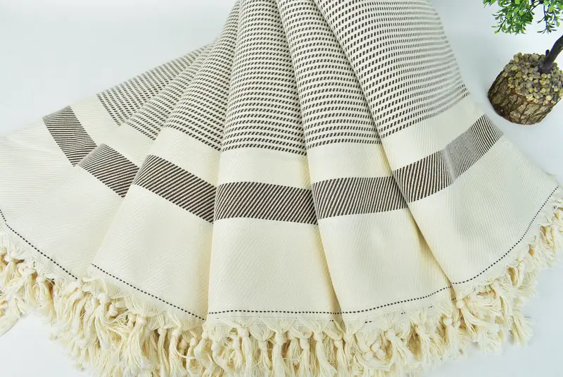 88x80 Cotton Striped Towel, Personalized Gifts, Bridal Shower Favors, Throw Blanket Couch, Turkish Blanket Queen, Bachelorette Gifts - 4