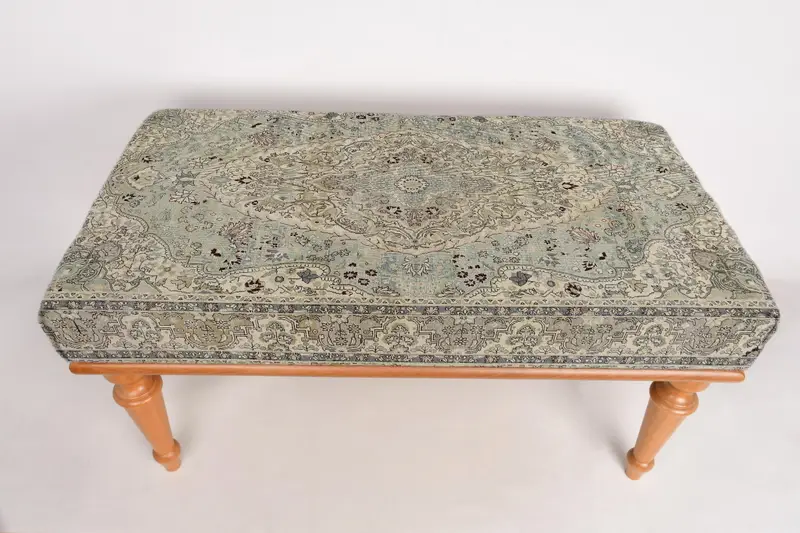 Modüler Yeşil & Bej Kilimden Esinlenmiş Osmanlı, Yün Karışımlı Koltuk Takımı