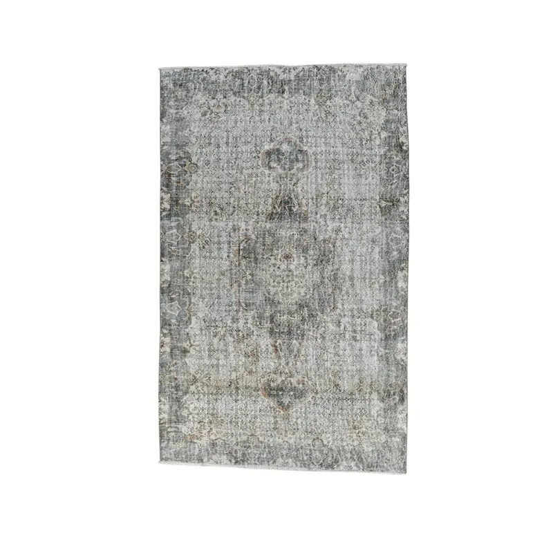 Vintage Turkish Rug, 5.6x9 ft Large Rug, Gray Brown Oriental Wool Rug - 1