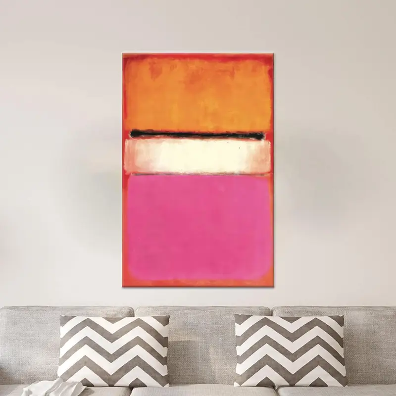 Zarif Kız Odası Dekoru için Trendy Boho Pembe Kanvas Tablo