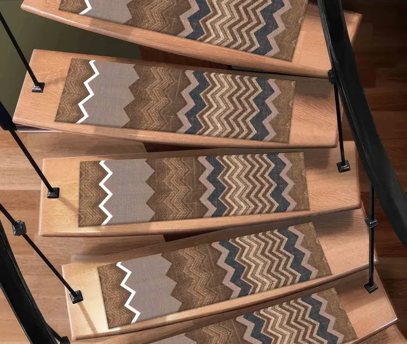 Aztec Kilim Design Printed Rug: Ethnic Pattern Stair Rug