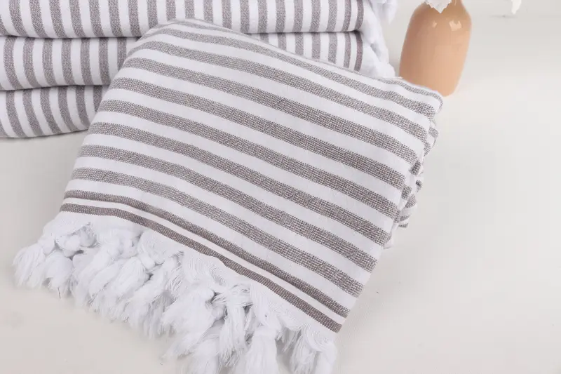 70x36 Linen Terry Striped Towel, Best Friend Gift, Peshtemal Towel USA, Unique Wedding Gift, Bachelorette Party Favors, Soft towel, Engagement Gift - 4