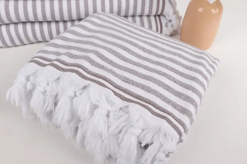 70x36 Linen Terry Striped Towel, Best Friend Gift, Peshtemal Towel USA, Unique Wedding Gift, Bachelorette Party Favors, Soft towel, Engagement Gift - 5