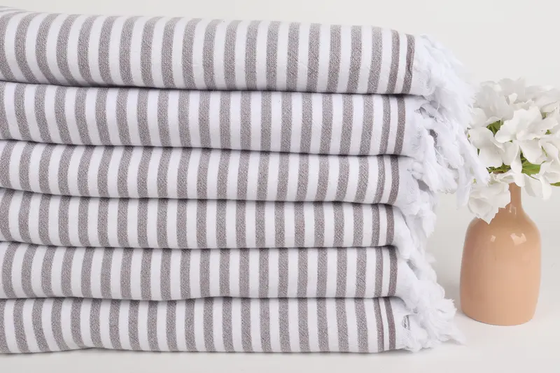70x36 Linen Terry Striped Towel, Best Friend Gift, Peshtemal Towel USA, Unique Wedding Gift, Bachelorette Party Favors, Soft towel, Engagement Gift - 3