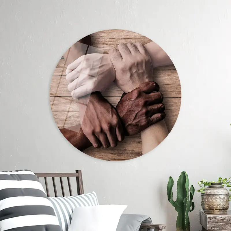 Elegant Printed Canvas: Artistic Teamwork & Office Vibes