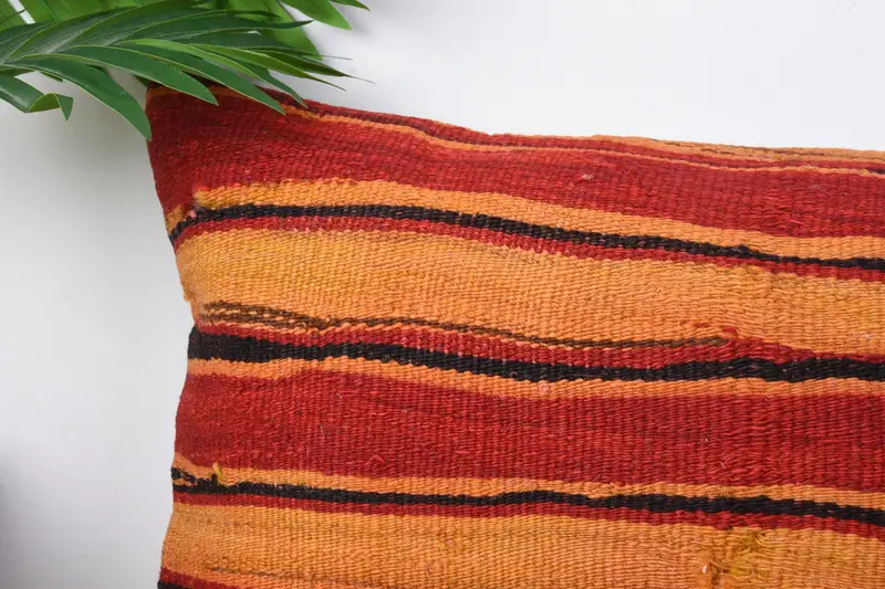 12x24 Red Cushion Case, Vintage Kilim Throw Pillow, Vintage Throw Cushion, Ethnical Kilim Rug Pillow, Cushion Cover, Turkish Kilim Pillow - 2