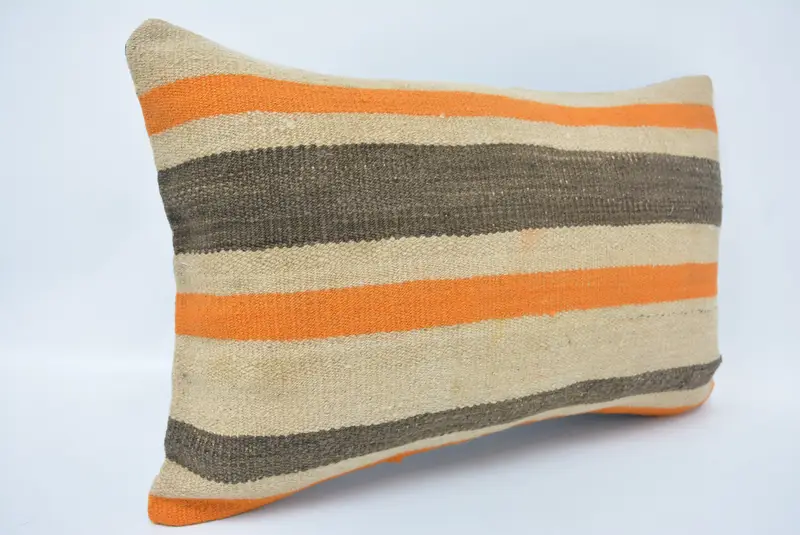 Kilim Pillow Cover, Boho Pillow Sham Cover, Pillow Sham, 16x24 Beige Cushion, Gift Pillow, Car Pillow Sham, Handwoven Pillow Case - 3