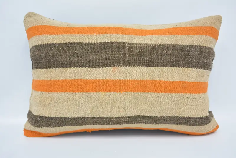 Kilim Pillow Cover, Boho Pillow Sham Cover, Pillow Sham, 16x24 Beige Cushion, Gift Pillow, Car Pillow Sham, Handwoven Pillow Case - 1
