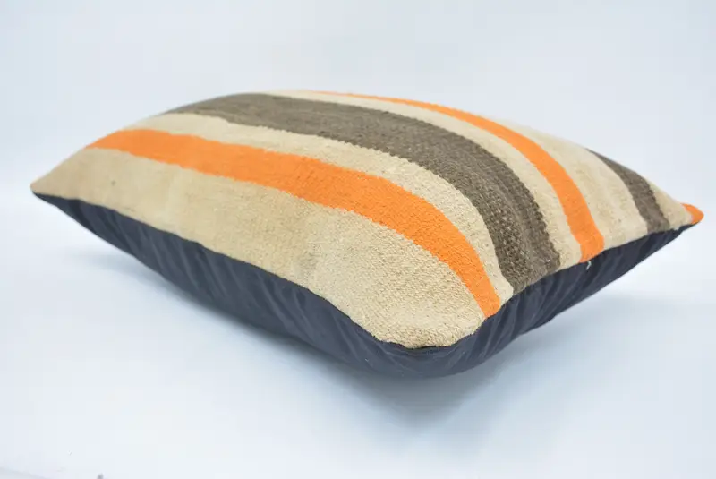 Kilim Pillow Cover, Boho Pillow Sham Cover, Pillow Sham, 16x24 Beige Cushion, Gift Pillow, Car Pillow Sham, Handwoven Pillow Case - 6