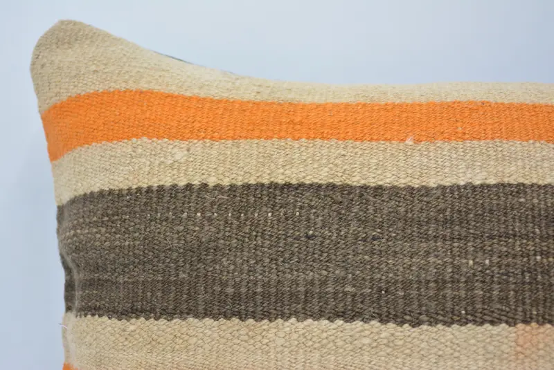 Kilim Pillow Cover, Boho Pillow Sham Cover, Pillow Sham, 16x24 Beige Cushion, Gift Pillow, Car Pillow Sham, Handwoven Pillow Case - 2