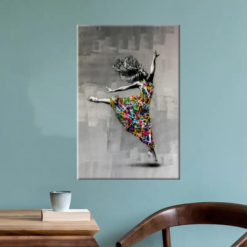 Tuval Baskı Modern Soyut Banksy Kadın Grafiti