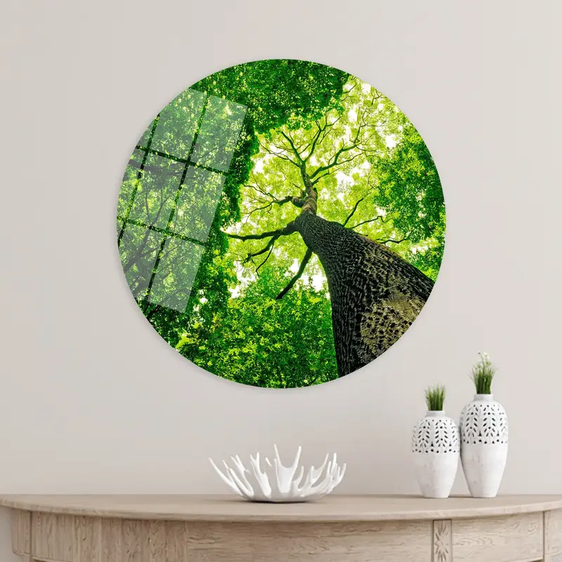 Elegant Printed Canvas: Green Forest Landscape Art