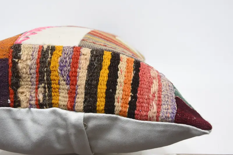 Turkish Kilim Pillow, 16x36 Orange Cushion Case, Accent Throw Pillow, Pattern Throw Pillow, Cushion Case, Pillow for Sofa, Antique Pillows - 5
