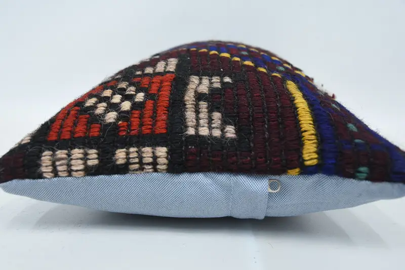 Kilim Pillow, Turkish Kilim Pillow, Farmhouse Pillow, Cushion Case, 12x20 Brown Pillow Case, Pillow for Couch, Customized Cushion - 5