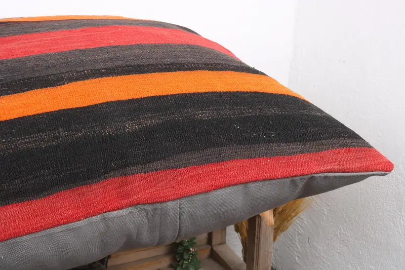 Pillow Cover, Accent Throw Cushion Case, Turkish Kilim Pillow, 32x32 Brown Pillow Cover, Vintage Pillow, Ethnical Kilim Rug Pillow - 6