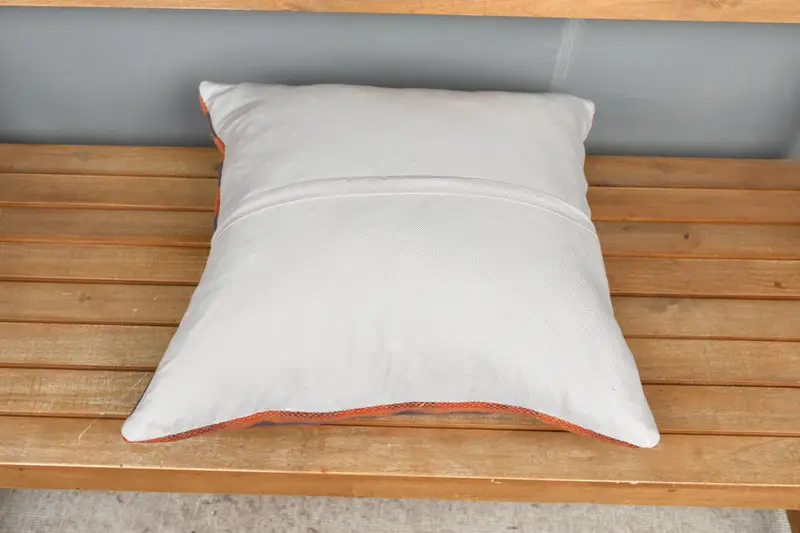 Boho Pillow, Decorative Throw Pillow Sham, 20x20 Orange Pillow Sham, Interior Designer Pillow, Gift Pillow, Handwoven Pillow Cover, Pillow Case - 5