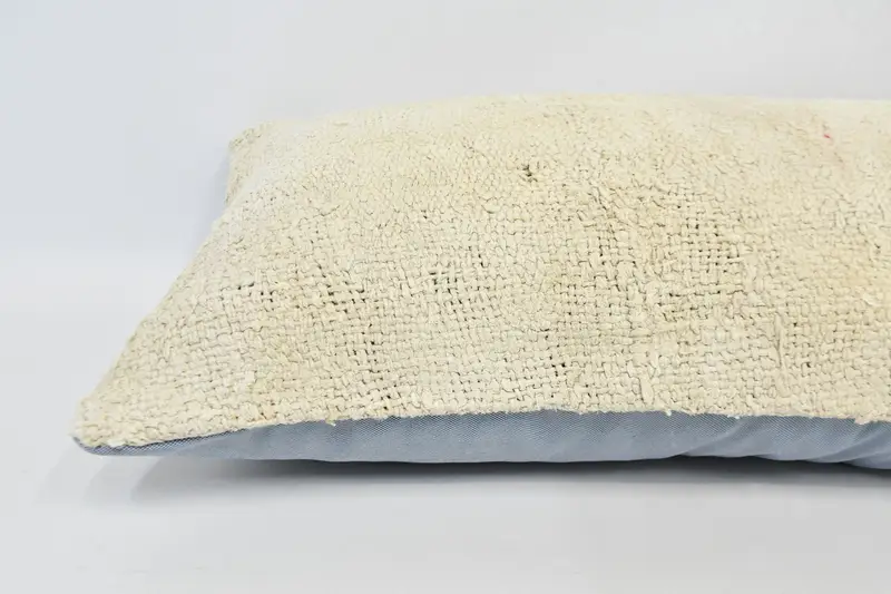 Turkish Corner Pillow Case, Vintage Pillow, Boho Pillow Sham Cover, Handwoven Cushion, 16x48 Beige Pillow Sham, Cushion Case, Antique Pillows - 6