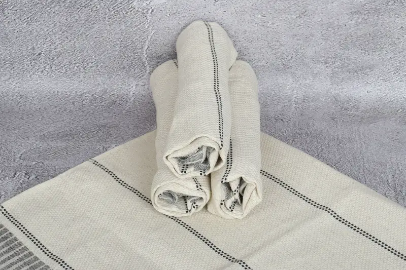 Monogrammed Hand Towel, Personalized Kitchen Towel, 40x20 Linen Striped Towel, Bridesmaid Towel, Boyfriend Christmas Gift, Monogram Kitchen Towel - 7