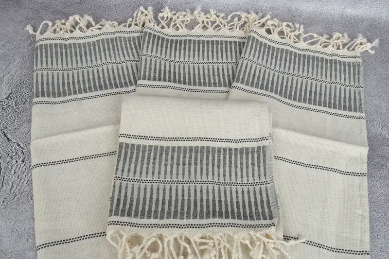 Monogrammed Hand Towel, Personalized Kitchen Towel, 40x20 Linen Striped Towel, Bridesmaid Towel, Boyfriend Christmas Gift, Monogram Kitchen Towel - 4