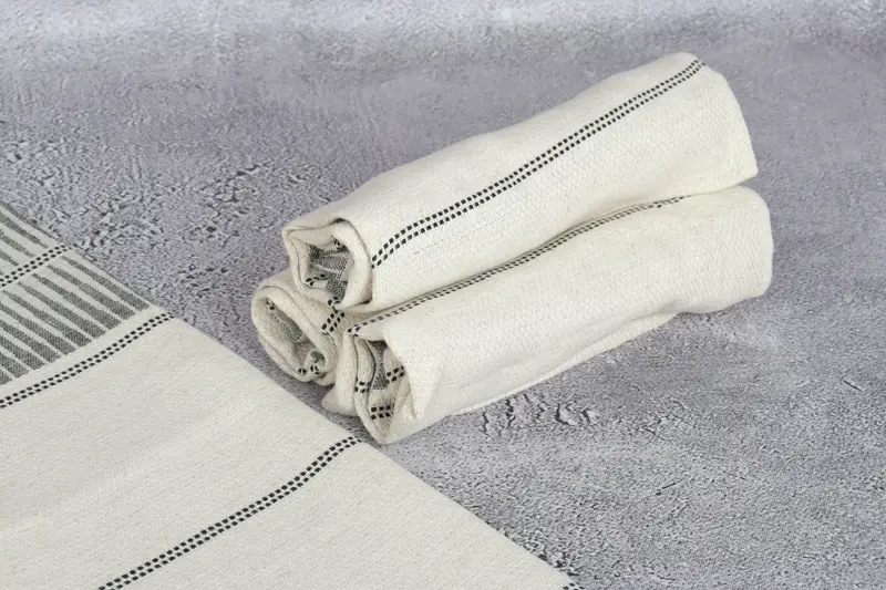 Monogrammed Hand Towel, Personalized Kitchen Towel, 40x20 Linen Striped Towel, Bridesmaid Towel, Boyfriend Christmas Gift, Monogram Kitchen Towel - 8