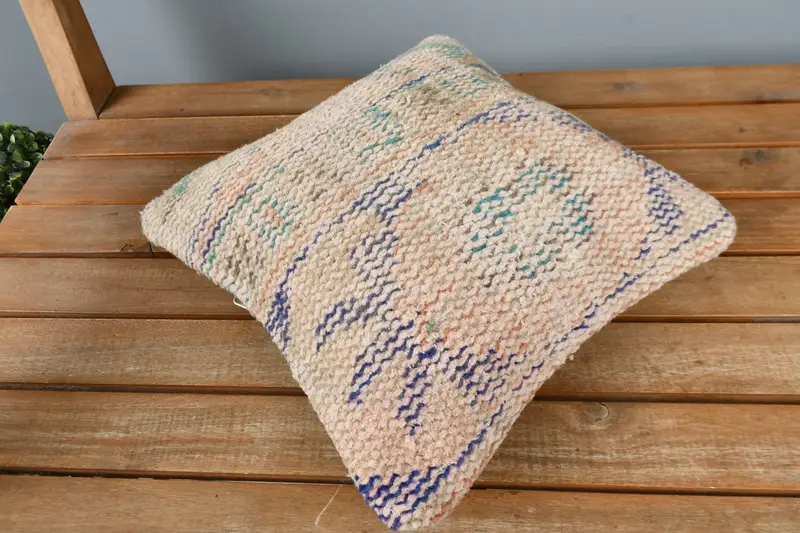 Turkish Pillow, Cushion, Boho Pillow, Handmade Kilim Cushion, 12x12 Orange Cushion, Retro Pillow Sham, Bolster Pillow Case - 2