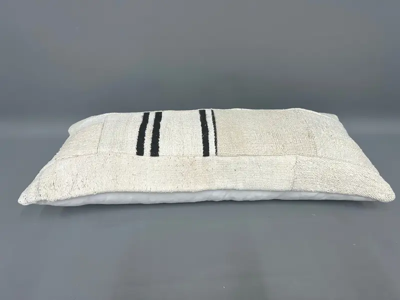 Ethnical Kilim Rug Pillow, Cushion Cover, Throw Kilim Pillow, 16x36 Beige Pillow Sham, Vintage Kilim Throw Pillow, Garden Cushion, Christmas Pillow - 7