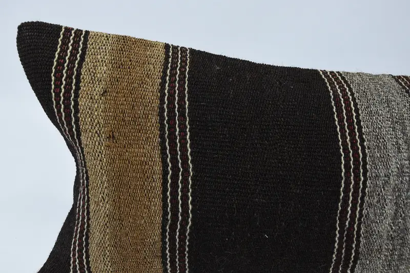 12x48 Brown Cushion Cover, Bench Cushion Cover, Kilim Cushion Sham, Vintage Kilim Pillow, Boho Pillow Sham Cover, Cushion Case - 2