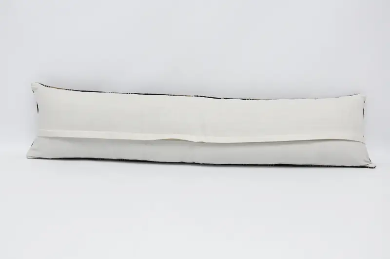 12x48 Brown Cushion Cover, Bench Cushion Cover, Kilim Cushion Sham, Vintage Kilim Pillow, Boho Pillow Sham Cover, Cushion Case - 6