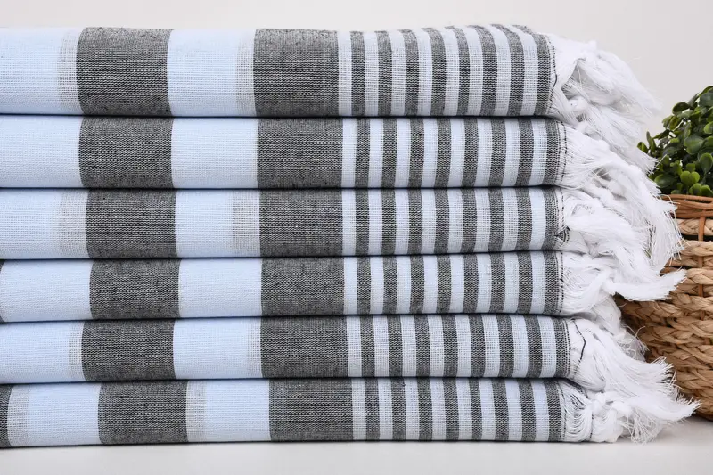 Personalized Bridesmaid Gift, Turkish bath towel, Bachelor Party Favors, Wedding Anniversary Gift, Wedding Gift, 68x36 Cotton Striped Towel - 2