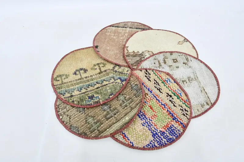 ボヘミアン ブルー & ベージュ プレースマット、スチームパンク スタイル プレースマット