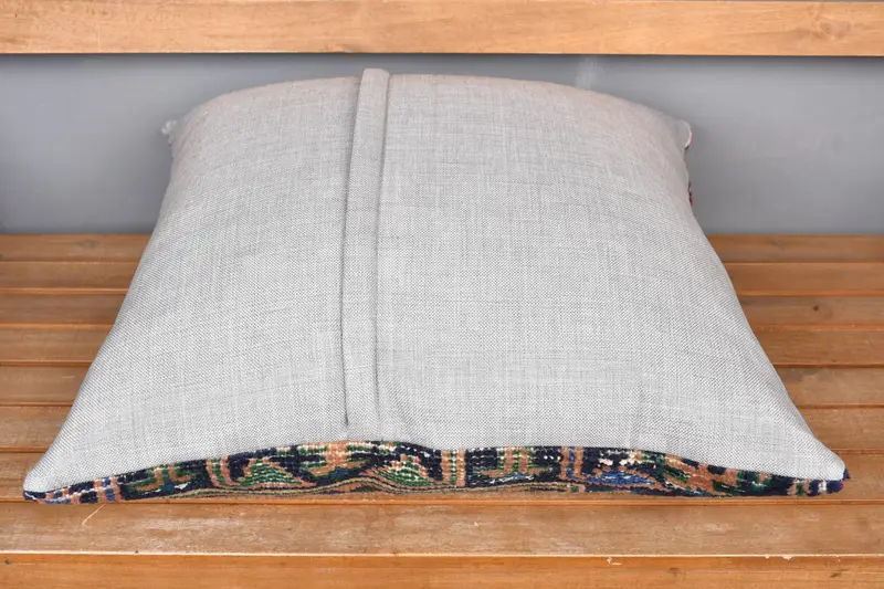Ethnic Throw Cushion Cover, 24x24 Orange Pillow Cover, Kilim Pillow, Pillow Case, Turkish Kilim Pillow, Turkish Pillow, Neutral Throw Pillow Case - 5