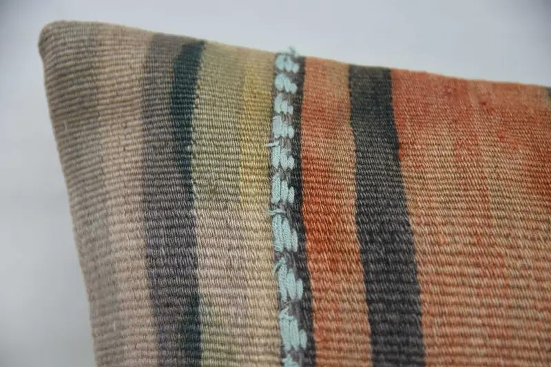 Decorative Cushion, Gift Pillow, Pillow Sham, Turkish Pillow, Aesthetic Pillow, Throw Kilim Pillow, Couch Cushion Cover, 20x28 Orange Cushion Case - 2