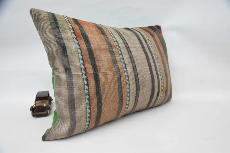 Decorative Cushion, Gift Pillow, Pillow Sham, Turkish Pillow, Aesthetic Pillow, Throw Kilim Pillow, Couch Cushion Cover, 20x28 Orange Cushion Case - 3