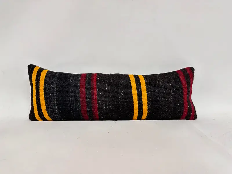Kilim Pillow Cover, Rustic Pillow Case, 12x36 Brown Pillow Case, Vintage Pillow, Vintage Kilim Throw Pillow, Pillow Sham, Ottoman Cushion Cover - 1
