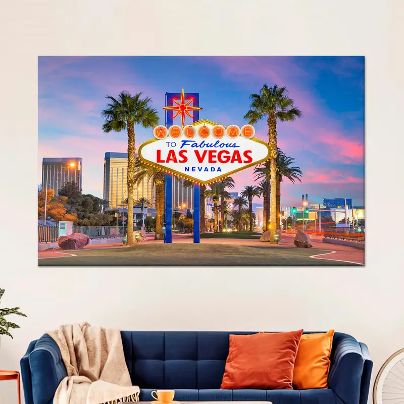 Zarif Las Vegas Görünümü Kanvas: Nevada Şehir Manzarası Sanatı